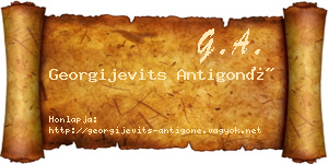 Georgijevits Antigoné névjegykártya